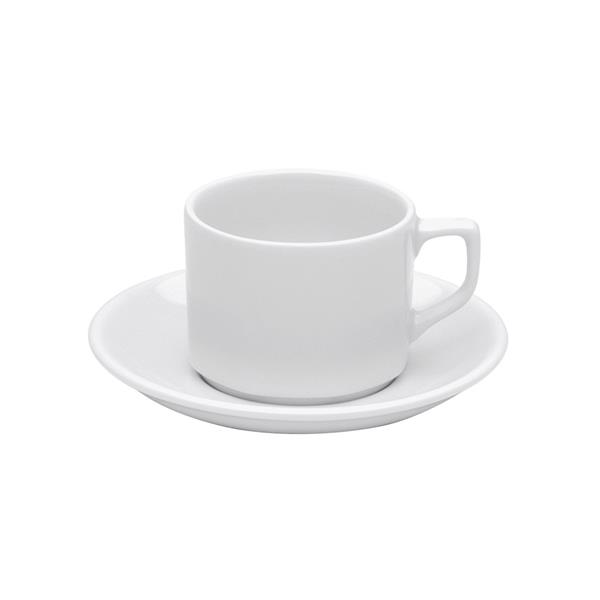 Porselen Lebon Beyaz Tabaklı Çay Fincanı