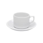 Porselen Lebon Beyaz Tabaklı Çay Fincanı