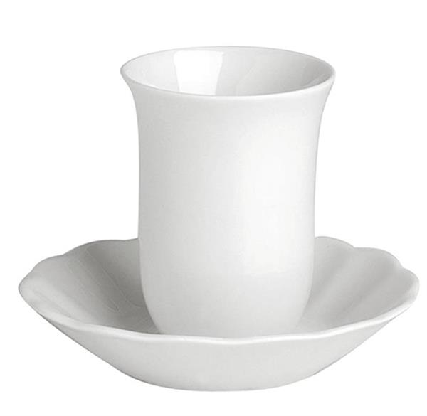 Porselen Beyaz Tabaklı Çay Bardağı 100Cc