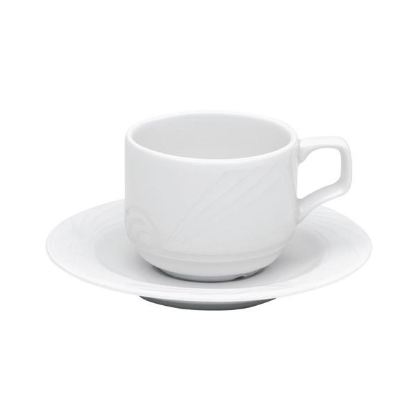 Porselen Halley Beyaz Tabaklı Kahve Finc