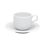 Porselen Halley Beyaz Tabaklı Kahve Finc