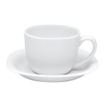 Porselen Paloma Beyaz Tabaklı Çay Fincan