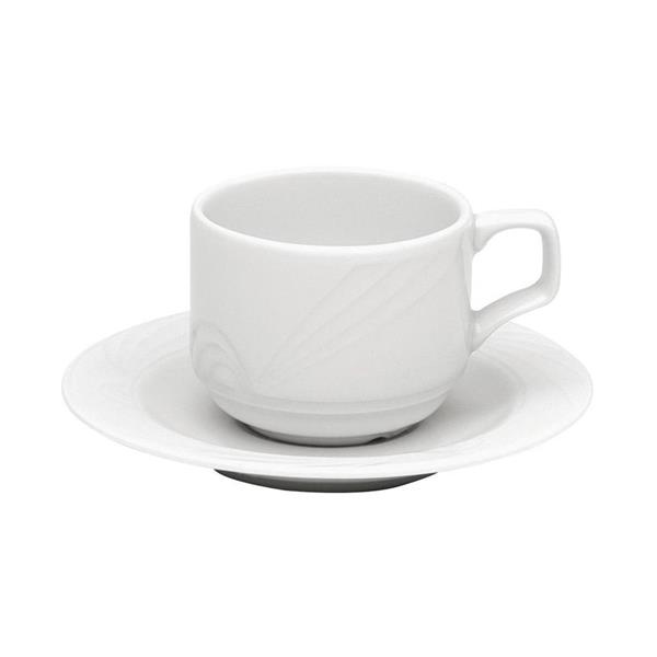 Porselen Halley Beyaz Tabaklı Kahve Finc