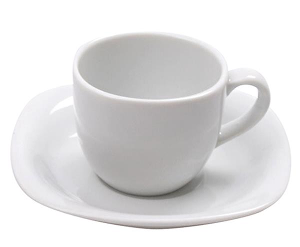 Porselen Paloma Beyaz Tabaklı Kahve Finc