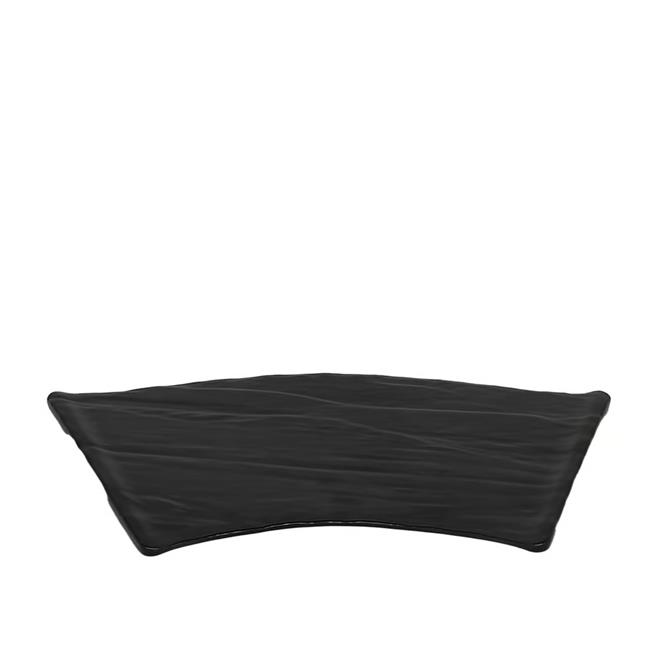 Siyah Melamin Taş Görünümlü Dilim Tepsi 41Cm