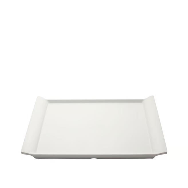 Beyaz Melamin A.B. Kulplu Tepsi 37X25 Cm