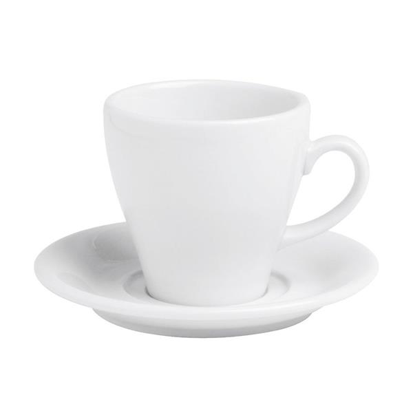 Porselen Bella Beyaz Tabaklı Çay Fincanı