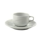 Porselen Fourline Beyaz Tabaklı Çay Finc