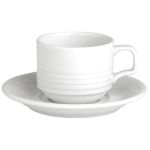 Porselen Focus Beyaz Tabaklı Çay Fincanı