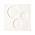 Porselen All Spice Üç Bölmeli Kare Tabak