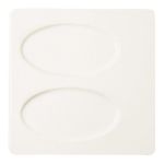 Porselen All Spice 2 Oval Bölmeli Kare Tabak