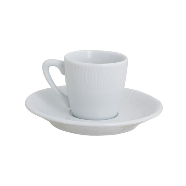 Porselen Lara Beyaz Tabaklı Kahve Fincan