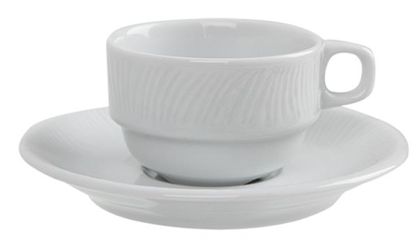 Porselen Lara Beyaz Tabaklı Kahve Fincan