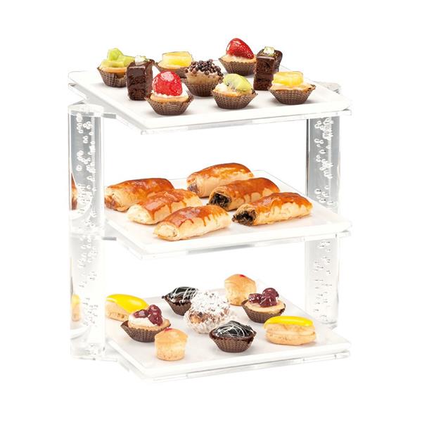 3 Katlı Kare Melamin Tepsili Teşhir Standı