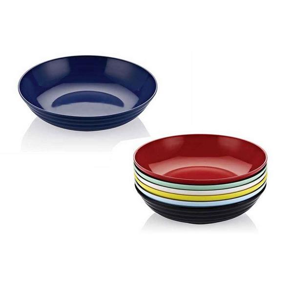 Renkli Melamin Yuvarlak Tabak
