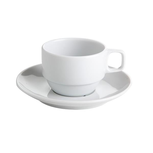 Porselen Bella Beyaz Tabaklı Çay Fincanı