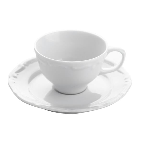 Porselen Maria Beyaz Tabaklı Çay Fincanı