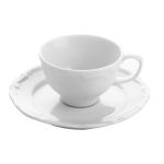 Porselen Maria Beyaz Tabaklı Çay Fincanı