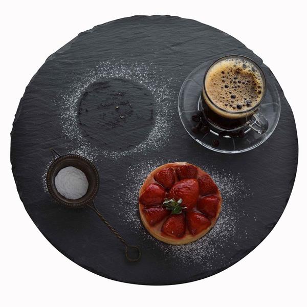 Yuvarlak Tabak - Naturel Kenar