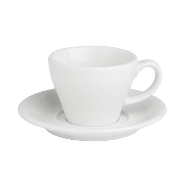 Porselen Bella Beyaz Tabaklı Çay Fincanı