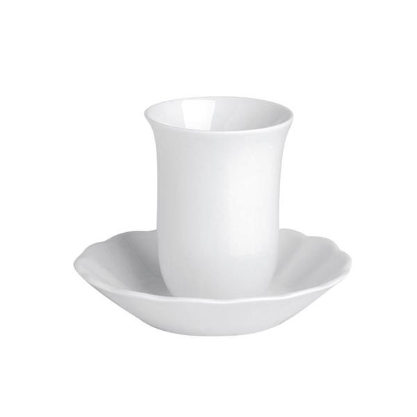 Porselen Beyaz Tabaklı Çay Bardağı 100Cc