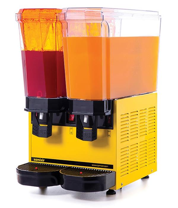 Klasik Twin Fıskiyeli+Karıştırıcılı Soğuk İçecek Dispenseri 20+20 Litre Sarı 40.SMY