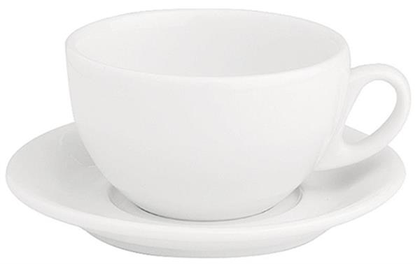 Porselen Beyaz Tabaklı Çay Fincanı 220Cc