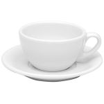 Porselen Beyaz Tabaklı Çay Fincanı 175Cc