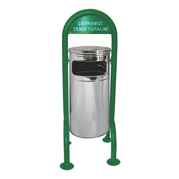 Paslanmaz Çelik Ayaklı Çöp Kovası