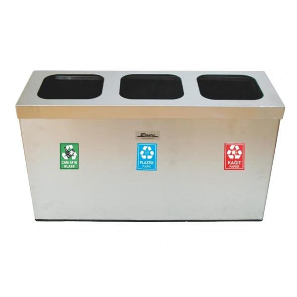 Geri Dönüşüm Çöp Kovası 3 Bölmeli