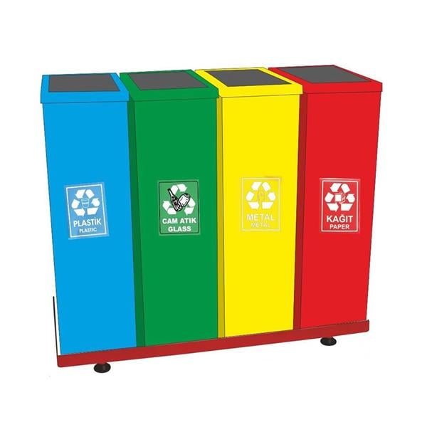 Boyalı Geri Dönüşüm Çöp Kova Grubu