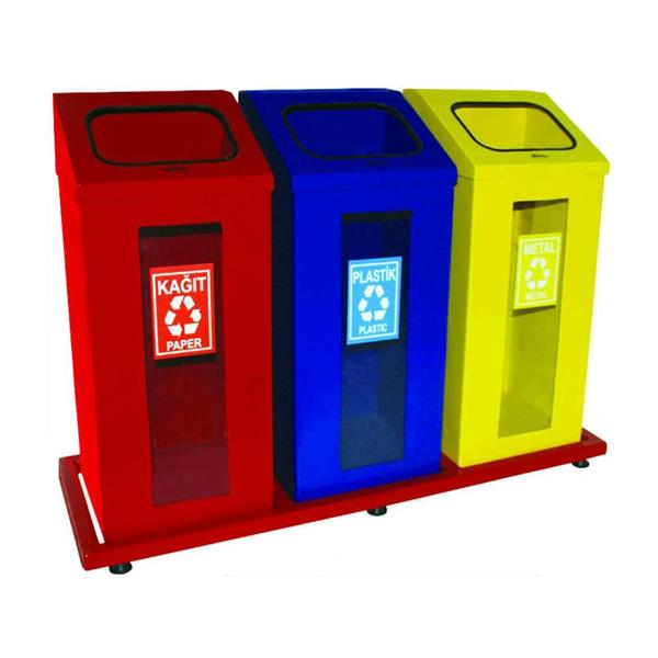 Boyalı Kırılmaz Camlı Geri Dönüşüm Çöp Kovası