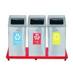 3'lü Geri Dönüşüm Çöp Kovası