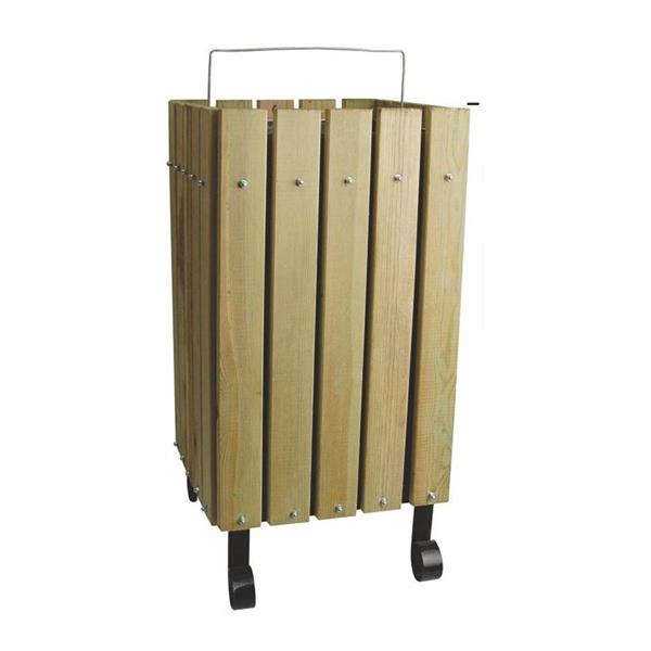 Çöp Kovası Ahşaplı Kare