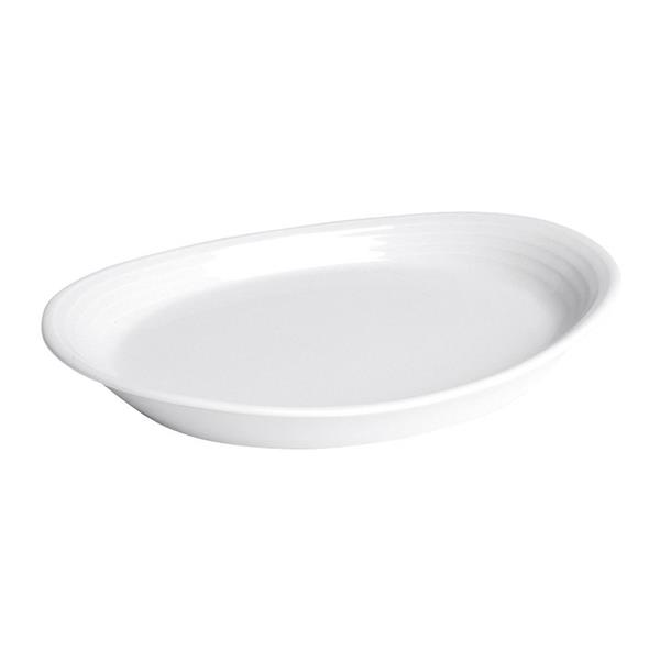 Porselen Focus Beyaz Kayık Tabak 34Cm  