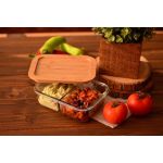 Lavi Dikdörtgen Bölmeli Cam Saklama Kabı 950 ml