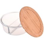 Lavi Yuvarlak Bölmeli Cam Saklama Kabı 830 ml