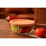 Lavi Yuvarlak Bölmeli Cam Saklama Kabı 830 ml