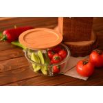 Lavi Yuvarlak Bölmeli Cam Saklama Kabı 830 ml