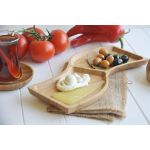 Bambu İki Bölmeli Kahvaltılık Çerezlik